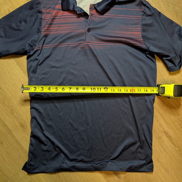 Men's Navy and Red Striped Polo Shirt - Picture 2 of 4